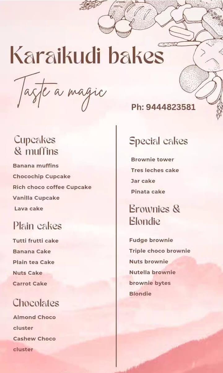 Karaikudi Bakes menu preview; tap to enlarge